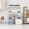 IRIS USA 2 Pack 84 Quart Stackable Plastic Storage Bins with Lids and Latching Buckles, Clear, Containers with Lids and Latches, Durable Nestable